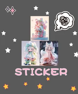 Cute anime chibi girl stickers set for phone case laptop and decoration pack new.