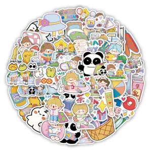 60pcs cute cartoon doodle stickers waterproof daily life stickers for journaling decor