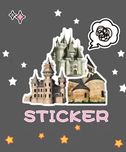 European architecture castle stickers vintage retro decorative decals for phone case and luggage.
