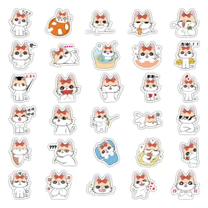Jolis autocollants de chats de dessin animé, stickers décoratifs étanches pour journal, trousse