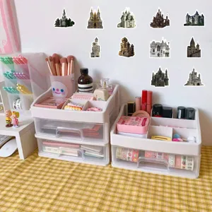 European architectural castle stickers for DIY crafts, phone cases, and luggage decor.