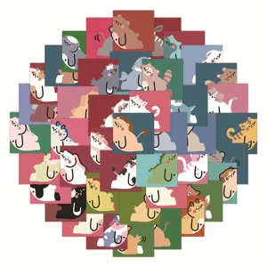 Cute cartoon animal stickers pack, waterproof vinyl stickers for water bottle decor craft.
