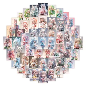 Cute cartoon doll stickers set, waterproof decorative decal for phone case, water bottle, luggage.