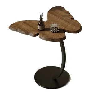 Modern butterfly shaped wooden side table living room corner table bedside table