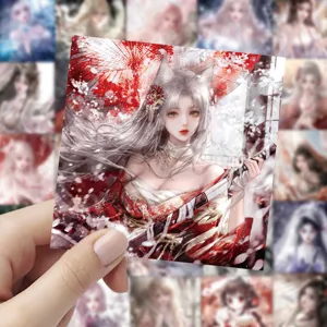 Anime aesthetic sticker ancient style girl waterproof cute decorative decal for phone case