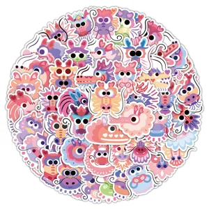 Cute cartoon dragon stickers detail view, vibrant colors, perfect for phone cases and luggage decoration.