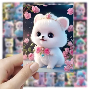 60pcs cute Pomeranian puppy cartoon stickers for laptop phone case luggage aesthetic decor
