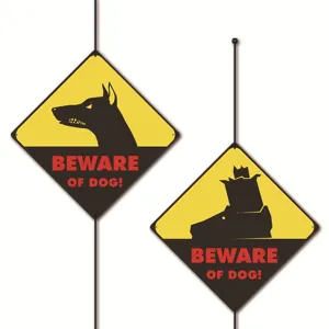 Vintage beware of dog metal hanging sign funny warning plaque for garden yard decor new style