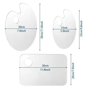 Transparent acrylic paint palette set with multiple sizes for art painting and crafts.