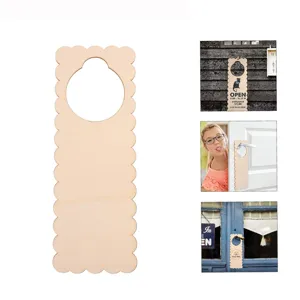 Unfinished wooden door hanger blank DIY hanging sign for home hotel office decor details