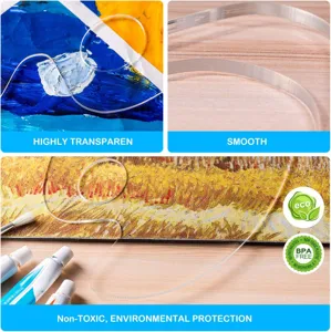 Transparent acrylic art palette for watercolor and acrylic painting, smooth and durable.