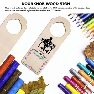 Unfinished wooden door sign blank DIY hanging plaque for home hotel office decor painting