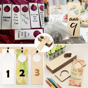 Unfinished wooden blank door hanger DIY hanging sign for home hotel and office decor