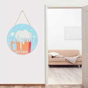 Wooden summer beer welcome hanging sign for farmhouse front door home decor plaque
