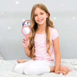 Kinder DIY Holz Handspiegel Einhorn Design süßer Prinzessin Spiegel zum Bemalen kreative Aktivitäten