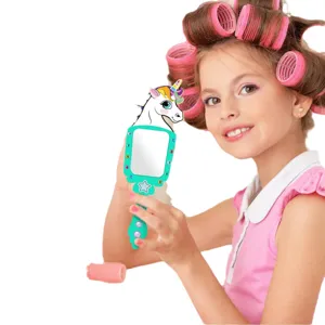 Kinder Einhorn Holz Handspiegel DIY dekorative Prinzessin Spiegel für Mädchen Handwerk