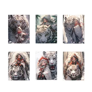Set di adesivi originali anime ragazza della neve e tigre bianca per custodia e tazza