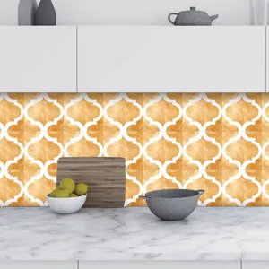 Gedetailleerd overzicht van 3D mozaïek tegelsticker, waterdichte zelfklevende behang.