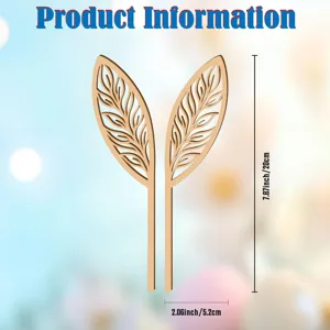 Feuille creuse en bois oreille de lapin plante topper jardin en pot accessoire détail taille