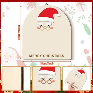 Wooden Christmas sign hanging decoration photo prop Santa Claus design detail view size specs