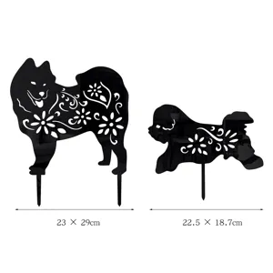 Acrylic Dog Yard Art Silhouette Garden Stake Decorative Outdoor Lawn Ornament 2pcs Set