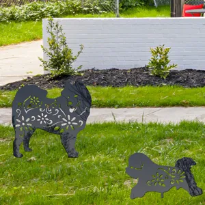 Acrylic dog garden silhouette stakes outdoor yard art decorative lawn insert figures details