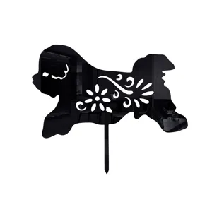 Acrylic dog garden stake yard art silhouette outdoor decorative lawn ornament for backyard decor