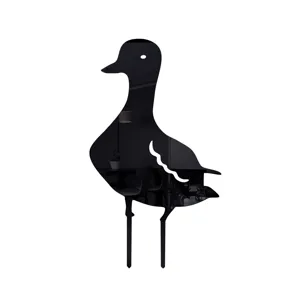 Acrylic duck garden stake detail, outdoor yard art silhouette decoration for lawn and garden.