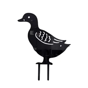 Acrylic black duck garden stake yard art silhouette for outdoor lawn patio decor.