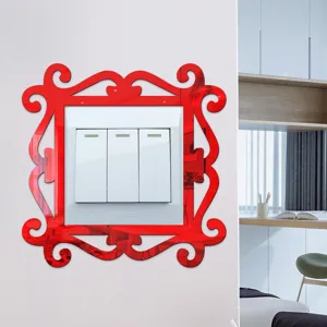 Red acrylic switch sticker decorative frame ornate wall plate cover home decor wall art