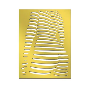 Adhesivo de pared de espejo acrílico dorado 3D con líneas artísticas de cuerpo femenino para hogar.