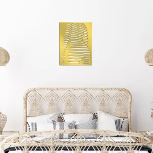 Moderno adhesivo de pared espejo acrílico geométrico 3D con silueta de cuerpo abstracto.