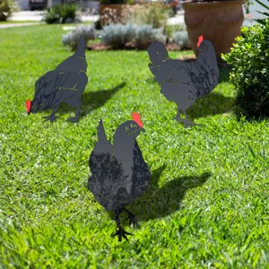 Acrylic chicken garden stakes yard art outdoor lawn decoration waterproof animal silhouette inserts.