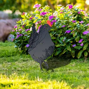 Acrylic chicken garden stake outdoor yard art decor lawn ornament animal silhouette sign
