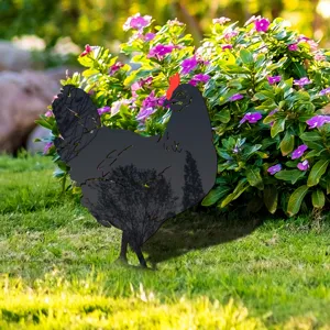 Acrylic chicken yard art garden stake, outdoor lawn decorative animal silhouette sign for yard.