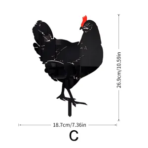 Acrylic chicken yard art garden stake outdoor decoration backyard lawn ornament detail view