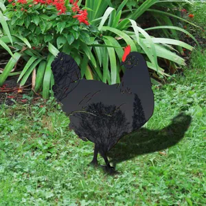 Acrylic chicken yard art stake outdoor garden lawn decorative ground plug ornament.