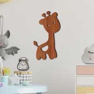 Cute wooden giraffe wall sticker for kids room decor animal wood board nursery art design