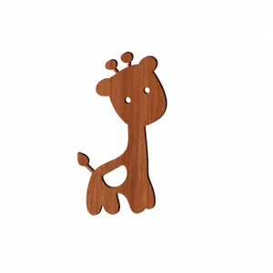 Wooden giraffe wall sticker for kids room decor cute animal wooden art board 30x16.3cm