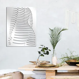 Adhesivo de pared con espejo acrílico cuerpo femenino abstracto 3D, decoración salón hogar