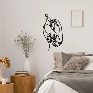 3D acrylic mirror wall sticker, modern minimalist female body line art decor for bedroom living room