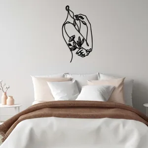 Minimalist female line art wall sticker, 3D acrylic mirror decor for bedroom and living room.