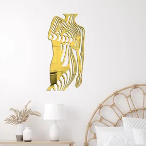 3D geometric line beauty acrylic mirror wall sticker for modern home decor detail view