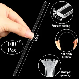 Acrylic cake sticks clear candy square rods 6 inch craft DIY dessert party cocktail stir