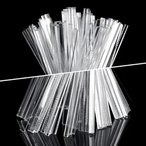 Clear acrylic square rods for DIY cake toppers, drink stirrers, and party dessert decorations.