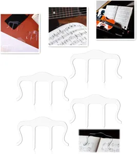 Transparent acrylic music book clips sheet page holder for piano guitar violin practice