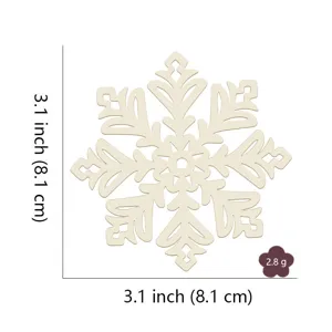 Wooden blank Christmas hollow snowflake ornament DIY unfinished tree hanging pendant charm