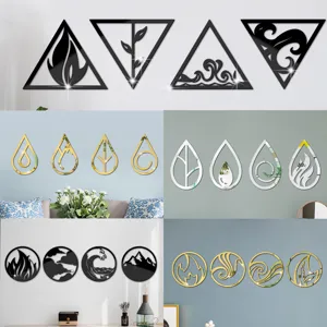 3D Acrylic Mirror Wall Sticker Geometric Elements Self Adhesive Art Decal For Living Room Bedroom Home Decor