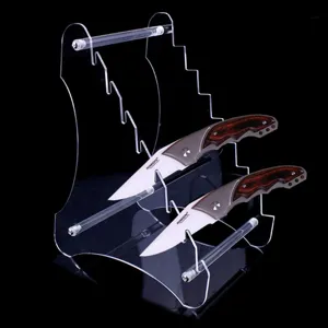 Transparenter Acryl Messerpräsentationsständer Aufbewahrungsregal Mehrstufiger Halter Organizer Für Küchenmesser
