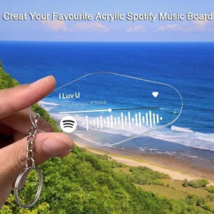 Custom Acrylic Spotify Music Board Keychain Clear Transparent DIY Music Plaque Decor